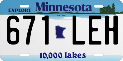 MN license plate 671LEH