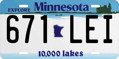 MN license plate 671LEI