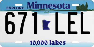MN license plate 671LEL