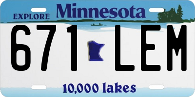 MN license plate 671LEM