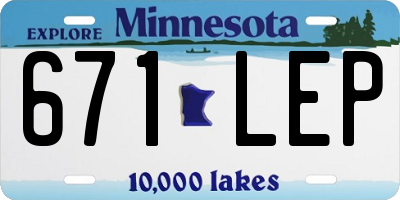 MN license plate 671LEP