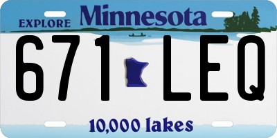 MN license plate 671LEQ
