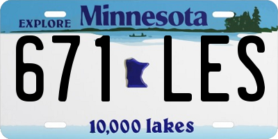 MN license plate 671LES