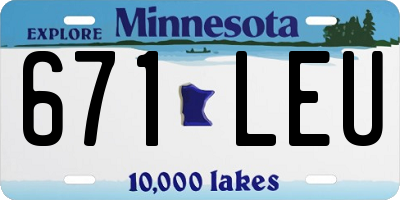 MN license plate 671LEU