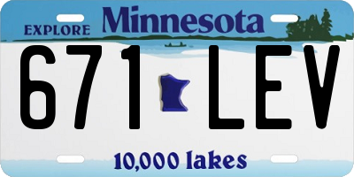 MN license plate 671LEV
