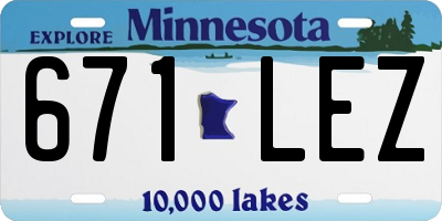MN license plate 671LEZ