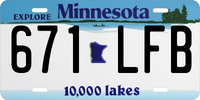MN license plate 671LFB