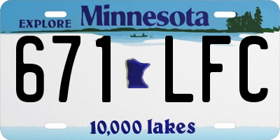 MN license plate 671LFC