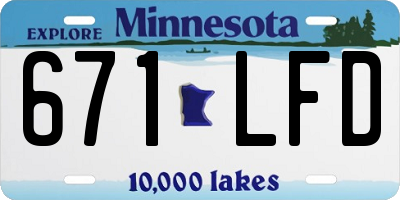 MN license plate 671LFD