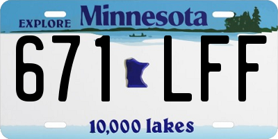 MN license plate 671LFF