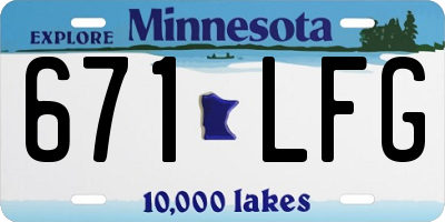 MN license plate 671LFG
