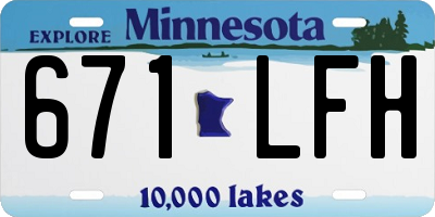 MN license plate 671LFH