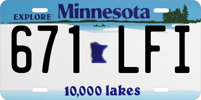 MN license plate 671LFI