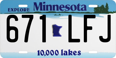 MN license plate 671LFJ