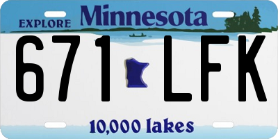MN license plate 671LFK