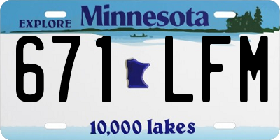 MN license plate 671LFM