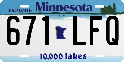 MN license plate 671LFQ