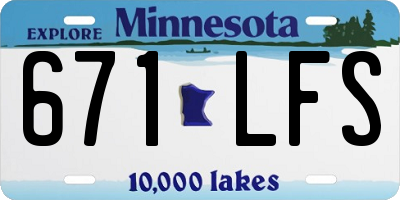 MN license plate 671LFS