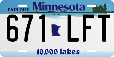 MN license plate 671LFT