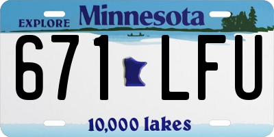MN license plate 671LFU