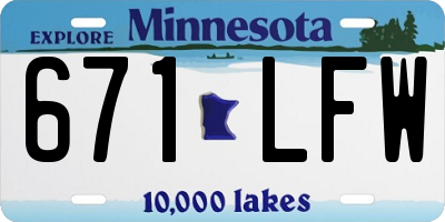 MN license plate 671LFW