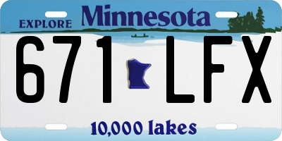MN license plate 671LFX