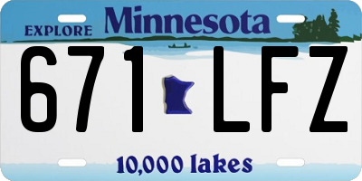 MN license plate 671LFZ