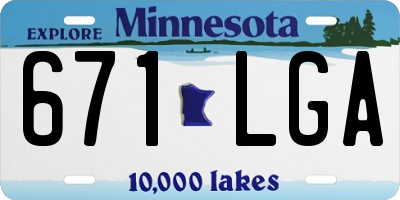 MN license plate 671LGA