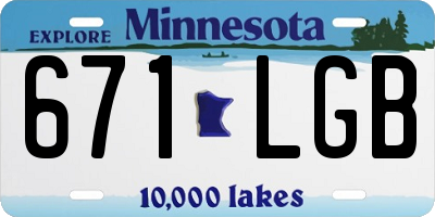 MN license plate 671LGB