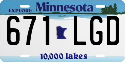 MN license plate 671LGD