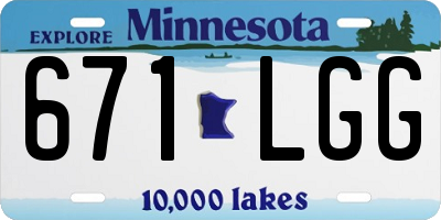 MN license plate 671LGG