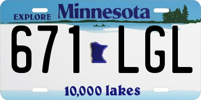 MN license plate 671LGL