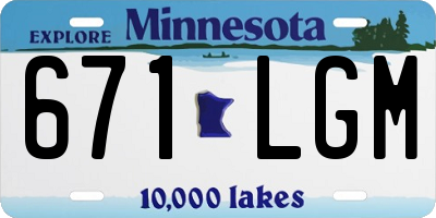 MN license plate 671LGM