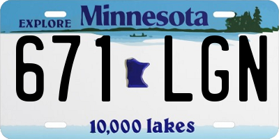 MN license plate 671LGN