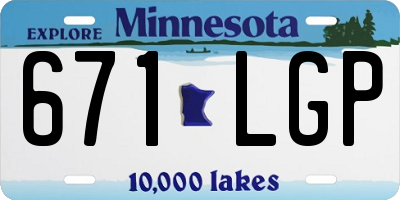 MN license plate 671LGP