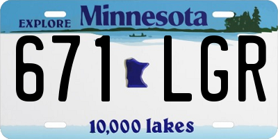MN license plate 671LGR