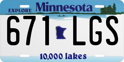 MN license plate 671LGS