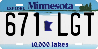 MN license plate 671LGT
