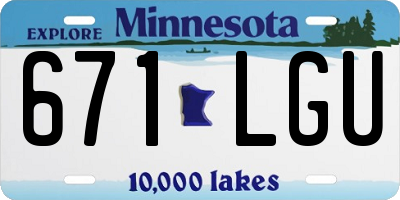 MN license plate 671LGU