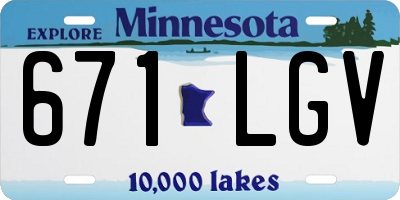 MN license plate 671LGV