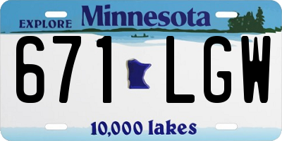 MN license plate 671LGW