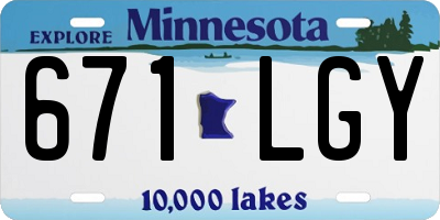MN license plate 671LGY