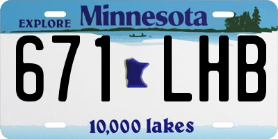 MN license plate 671LHB
