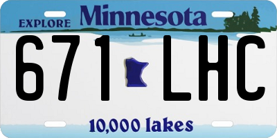 MN license plate 671LHC