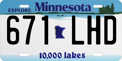 MN license plate 671LHD