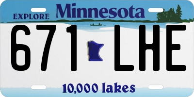 MN license plate 671LHE