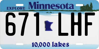 MN license plate 671LHF