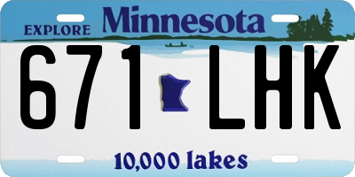 MN license plate 671LHK
