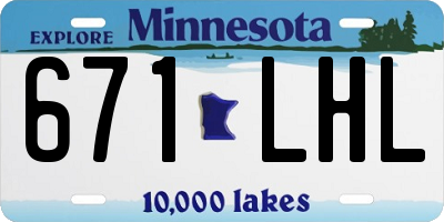 MN license plate 671LHL