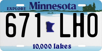 MN license plate 671LHO